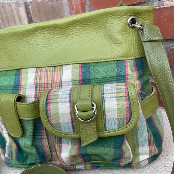 Danilo’s Fine Leather & Plaid Canvas Crossbody/Shoulder Bag made in Honduras - Picture 2 of 10
